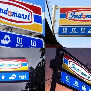 Ilustrasi Neon Box Indomaret di Bandar Lampung