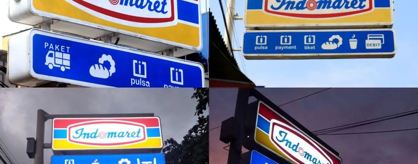 Ilustrasi Neon Box Indomaret di Bandar Lampung